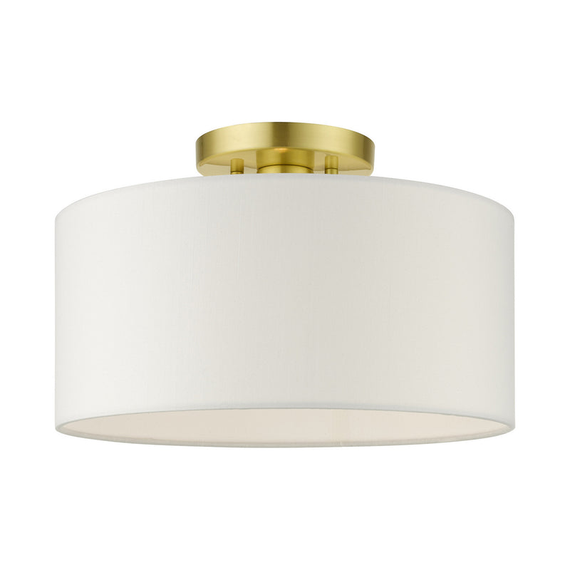 Livex Lighting 41097-12 One Light Semi Flush Mount, Satin Brass