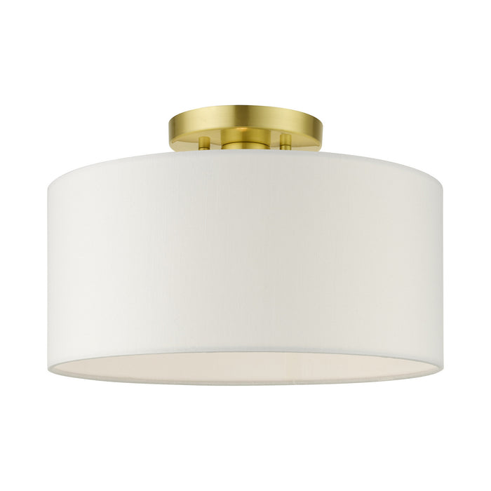 Livex Lighting 41097-12 One Light Semi Flush Mount, Satin Brass