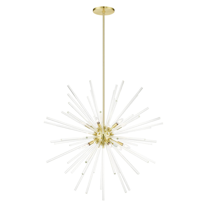 Livex Lighting 41259-12 12 Light Foyer Pendant, Satin Brass