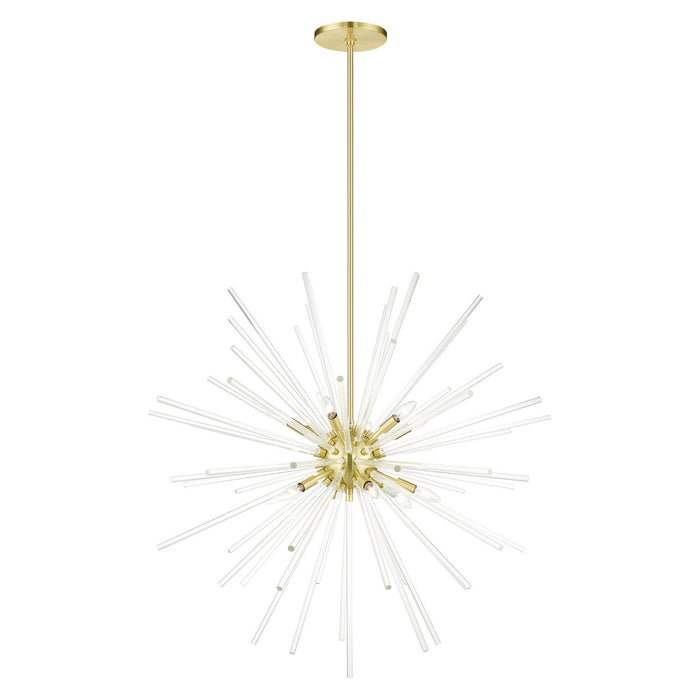 Livex Lighting 41259-12 12 Light Foyer Pendant, Satin Brass