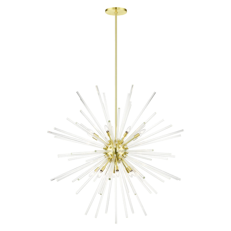 Livex Lighting 41260-12 16 Light Foyer Pendant, Satin Brass