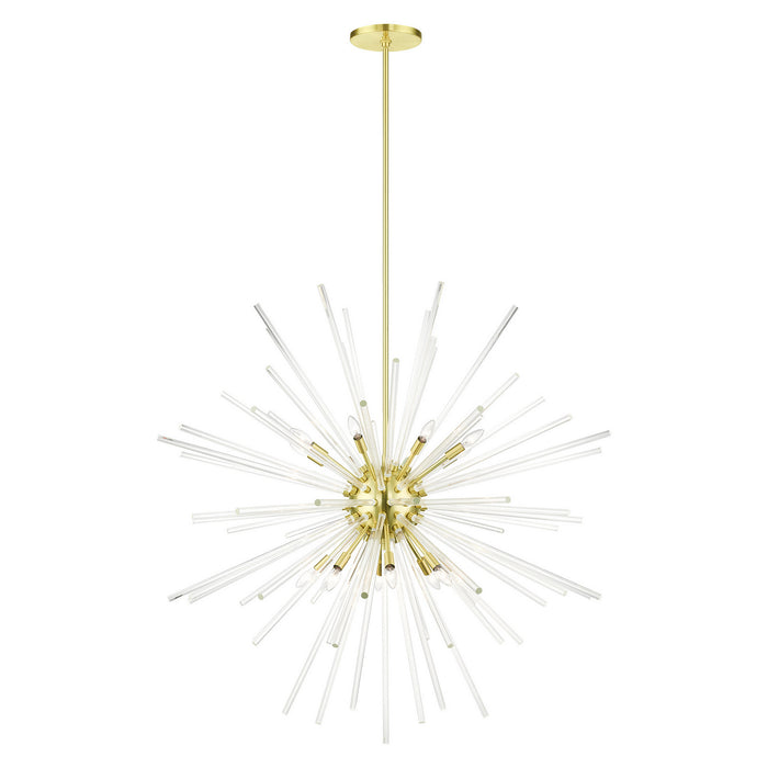 Livex Lighting 41260-12 16 Light Foyer Pendant, Satin Brass