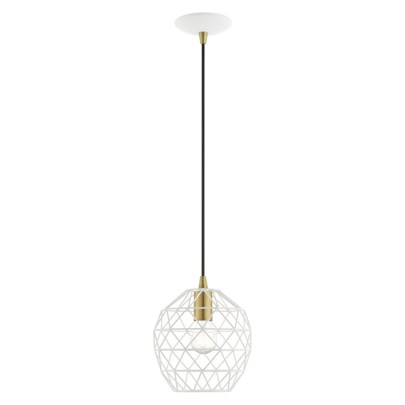 Livex Lighting 41326-03 One Light Pendant, White