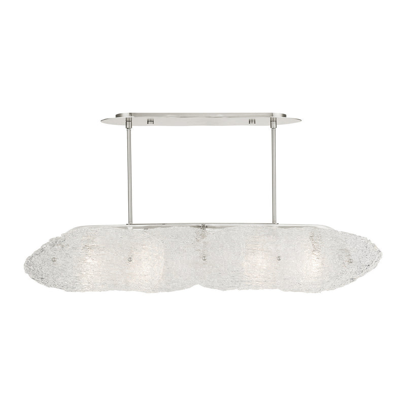 Livex Lighting 45438-91 Five Light Linear Chandelier, Brushed Nickel