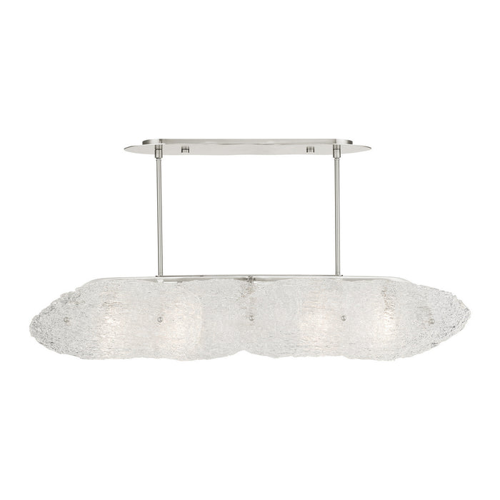 Livex Lighting 45438-91 Five Light Linear Chandelier, Brushed Nickel