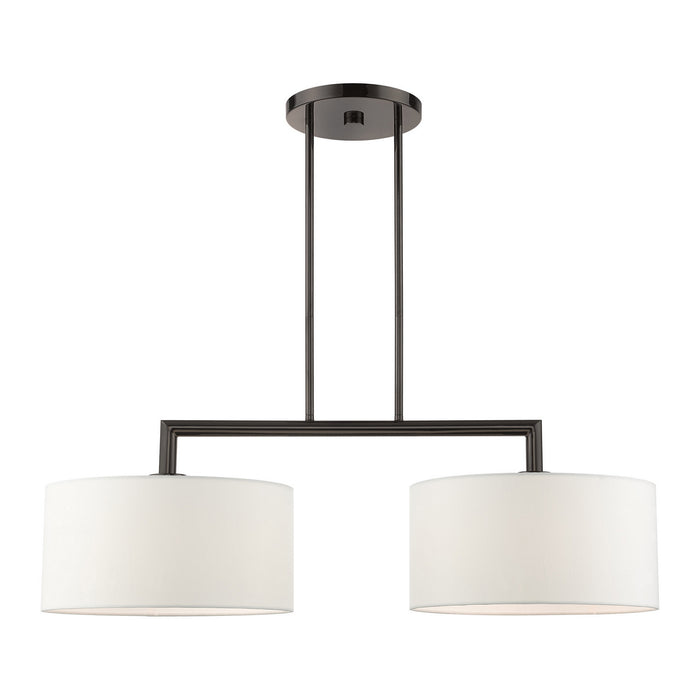Livex Lighting 45492-46 Two Light Linear Chandelier, Black Chrome