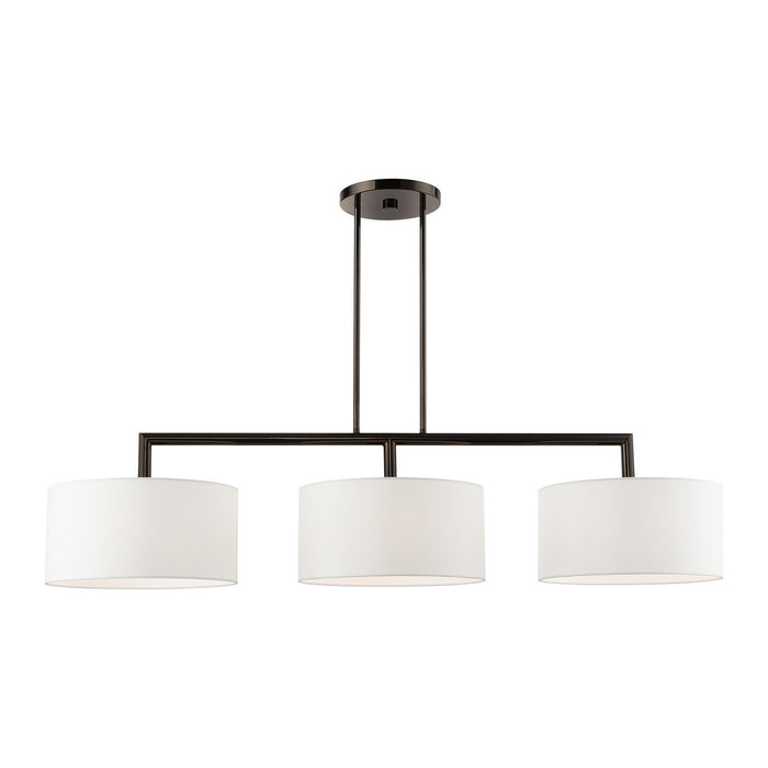 Livex Lighting 45493-46 Three Light Linear Chandelier, Black Chrome