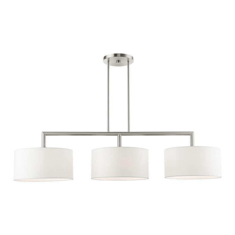 Livex Lighting 45493-91 Three Light Linear Chandelier, Brushed Nickel