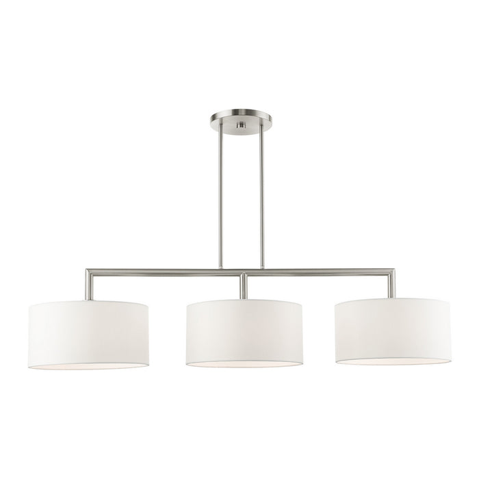 Livex Lighting 45493-91 Three Light Linear Chandelier, Brushed Nickel