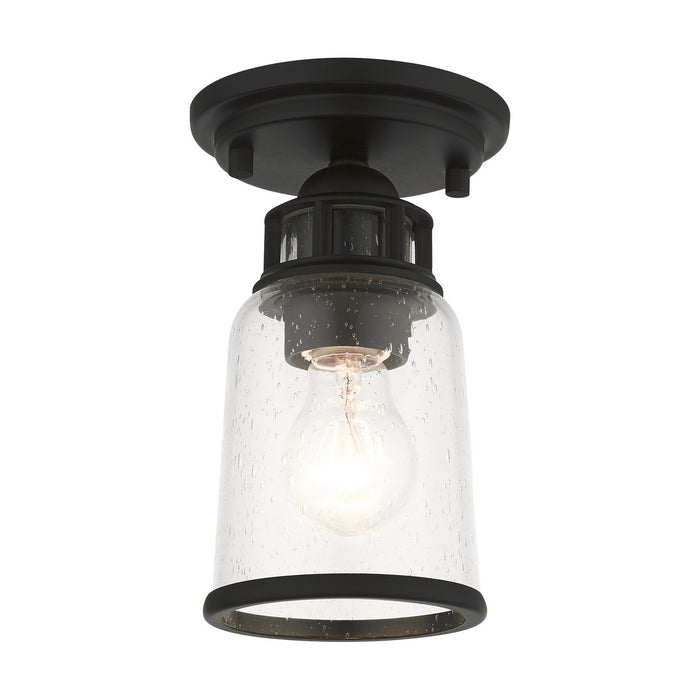 Livex Lighting 45501-04 One Light Flush Mount, Black