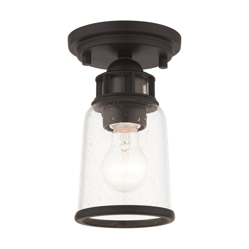 Livex Lighting 45501-07 One Light Flush Mount, Bronze