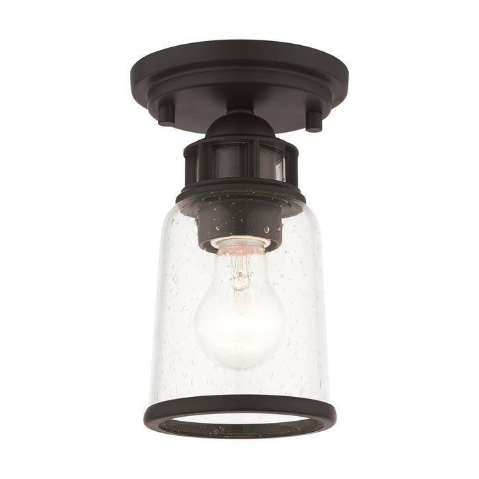 Livex Lighting 45501-07 One Light Flush Mount, Bronze