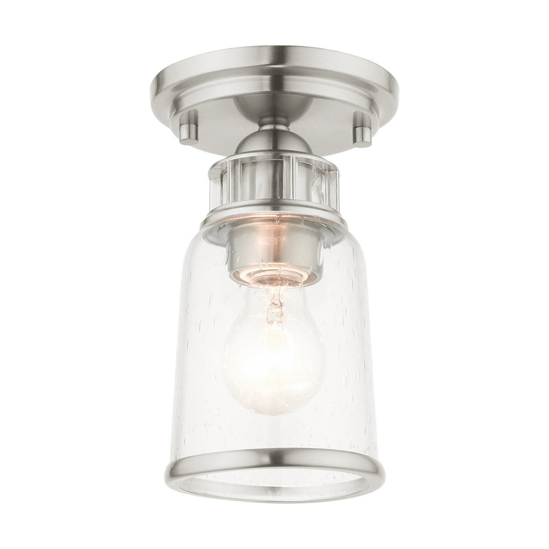 Livex Lighting 45501-91 One Light Flush Mount, Brushed Nickel