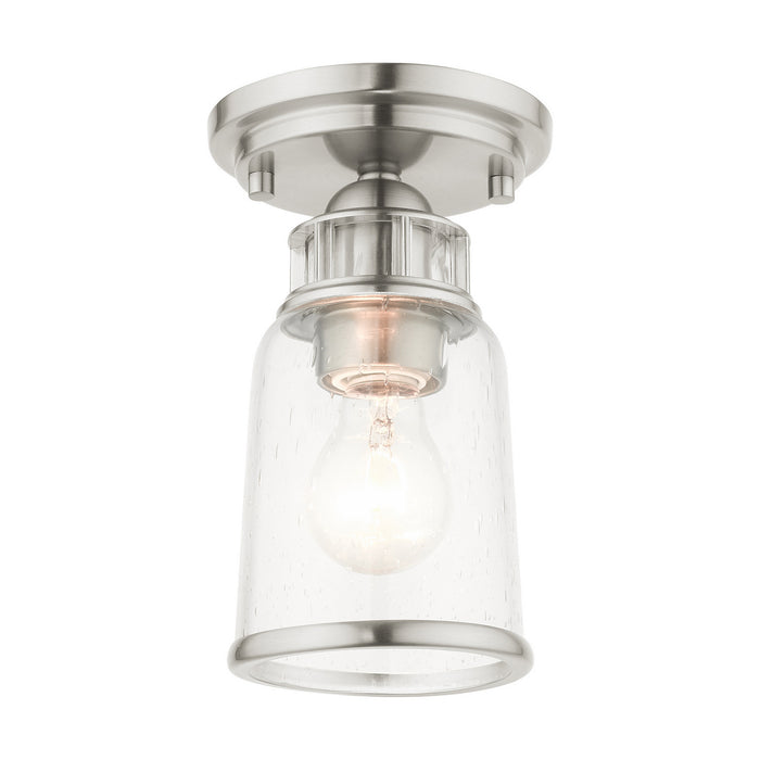 Livex Lighting 45501-91 One Light Flush Mount, Brushed Nickel