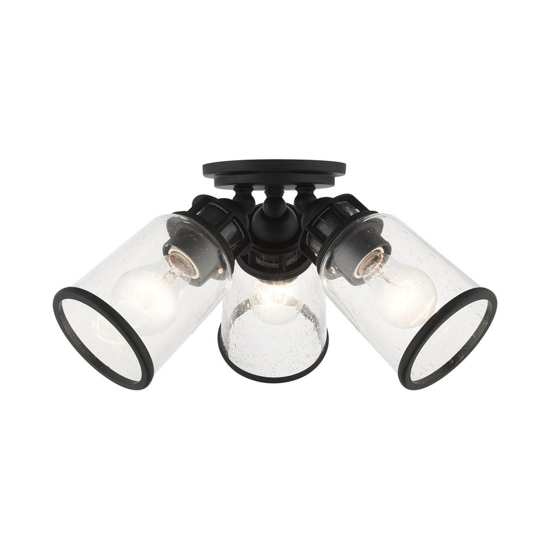 Livex Lighting 45503-04 Three Light Flush Mount, Black