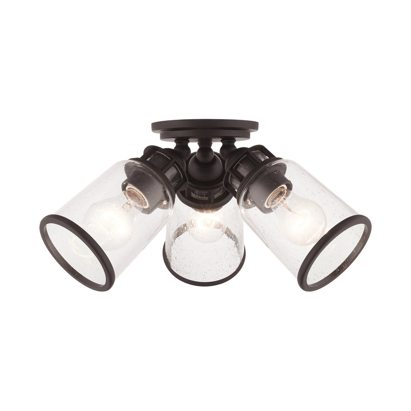 Livex Lighting 45503-07 Three Light Flush Mount, Bronze