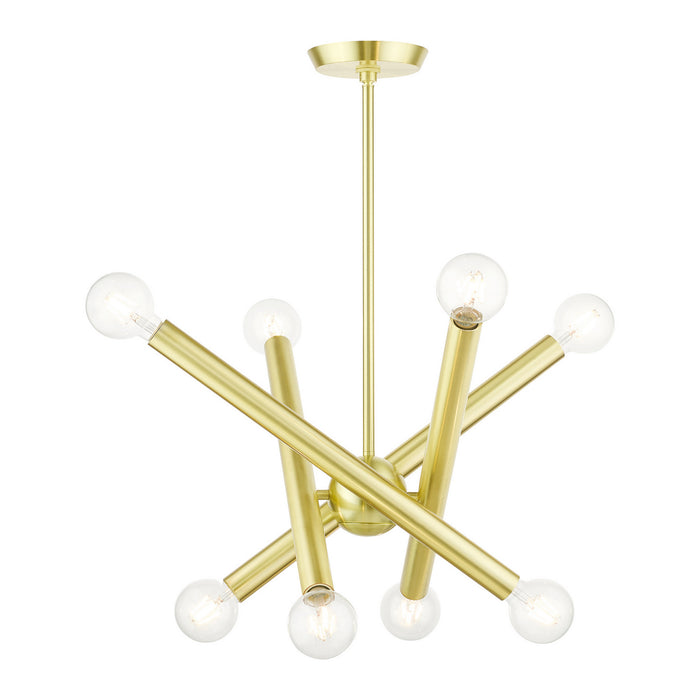 Livex Lighting 45584-12 Eight Light Chandelier, Satin Brass