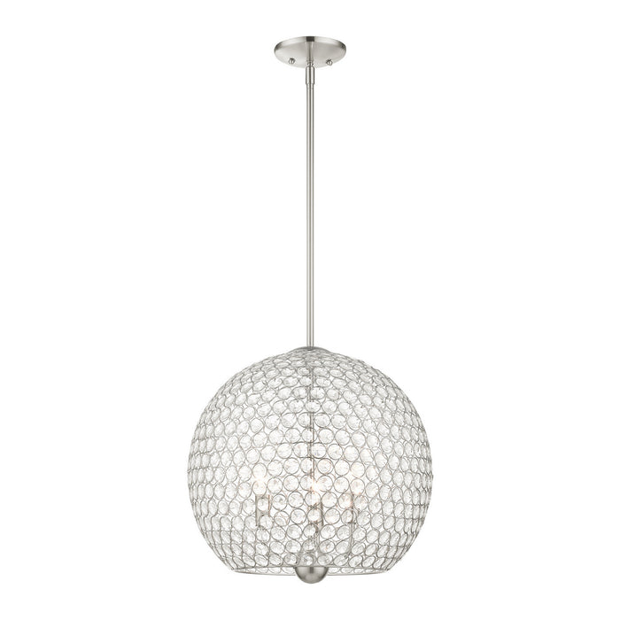 Livex Lighting 45723-91 Three Light Pendant, Brushed Nickel