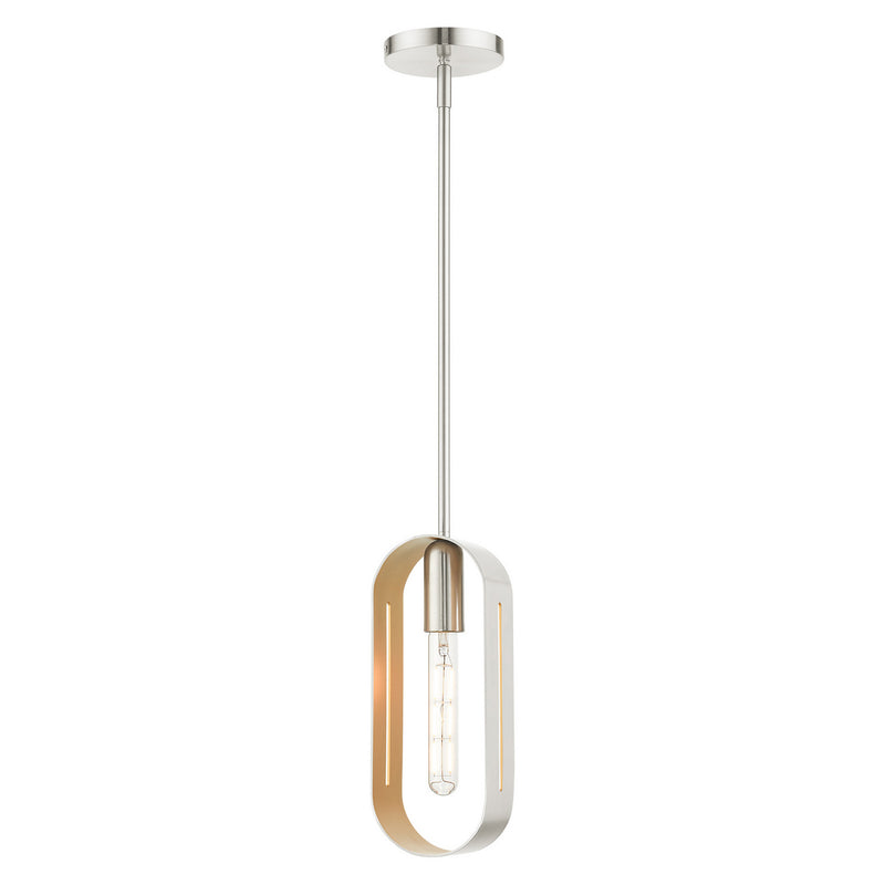 Livex Lighting 45761-91 One Light Pendant, Brushed Nickel