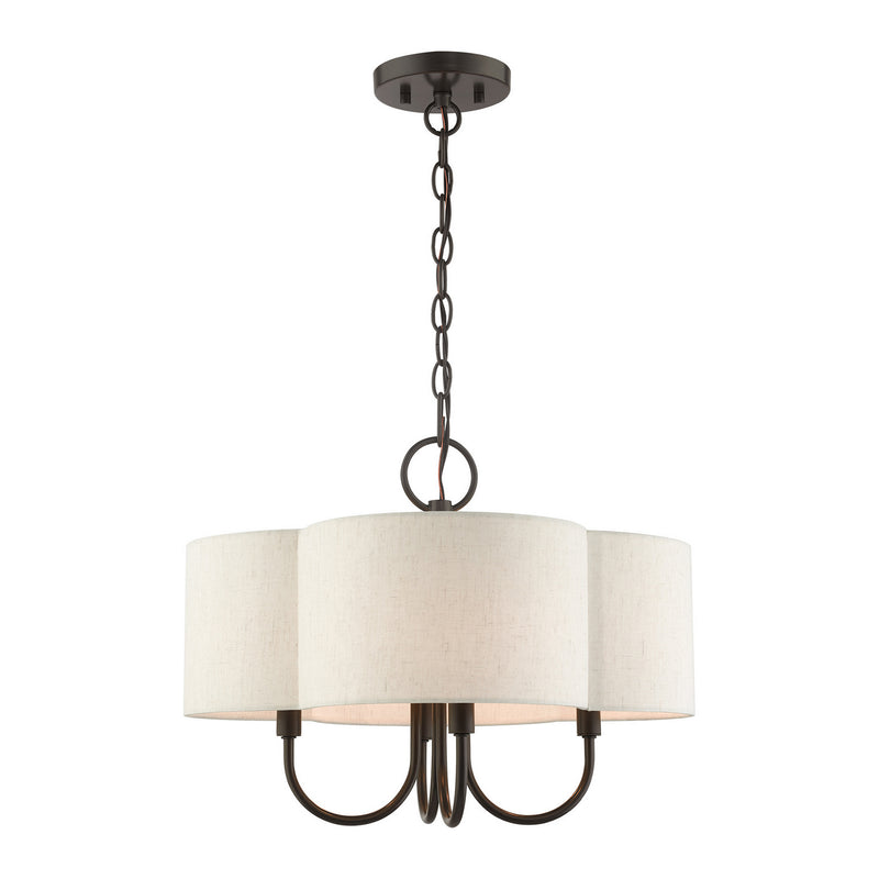 Livex Lighting 45806-92 Four Light Chandelier, English Bronze