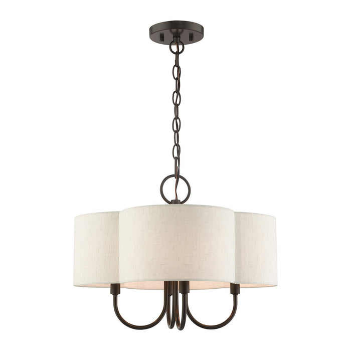 Livex Lighting 45806-92 Four Light Chandelier, English Bronze