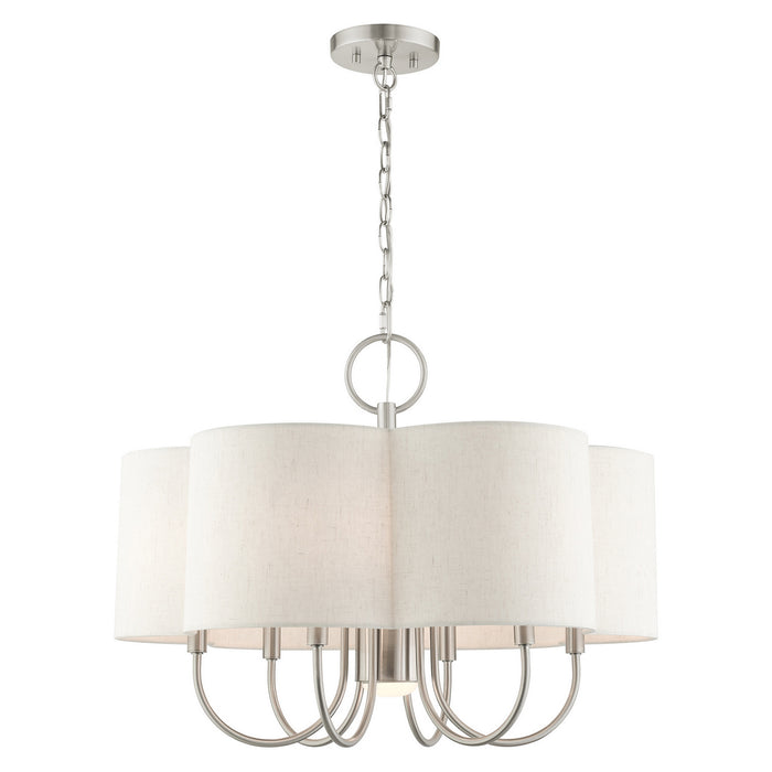 Livex Lighting 45807-91 Seven Light Chandelier, Brushed Nickel