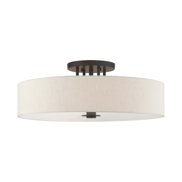 Livex Lighting 45848-92 Six Light Semi Flush Mount, English Bronze