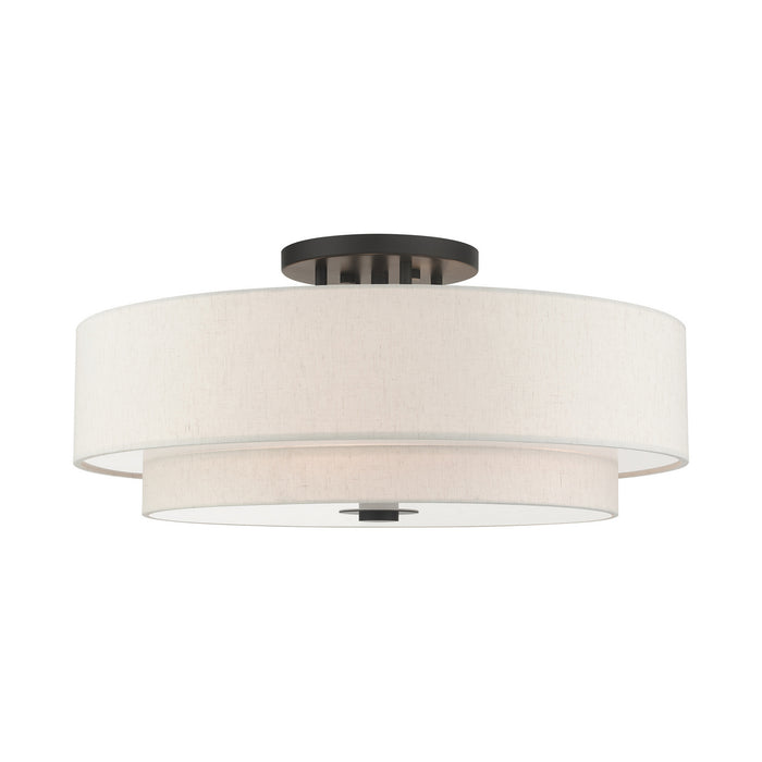 Livex Lighting 45849-92 Six Light Semi Flush Mount, English Bronze