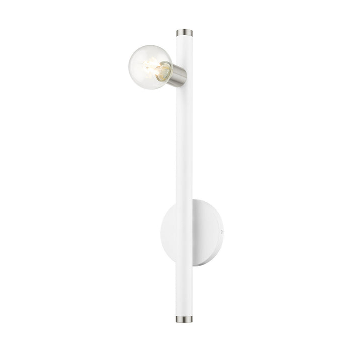 Livex Lighting 45861-03 One Light Wall Sconce, White w/ Brushed Nickels