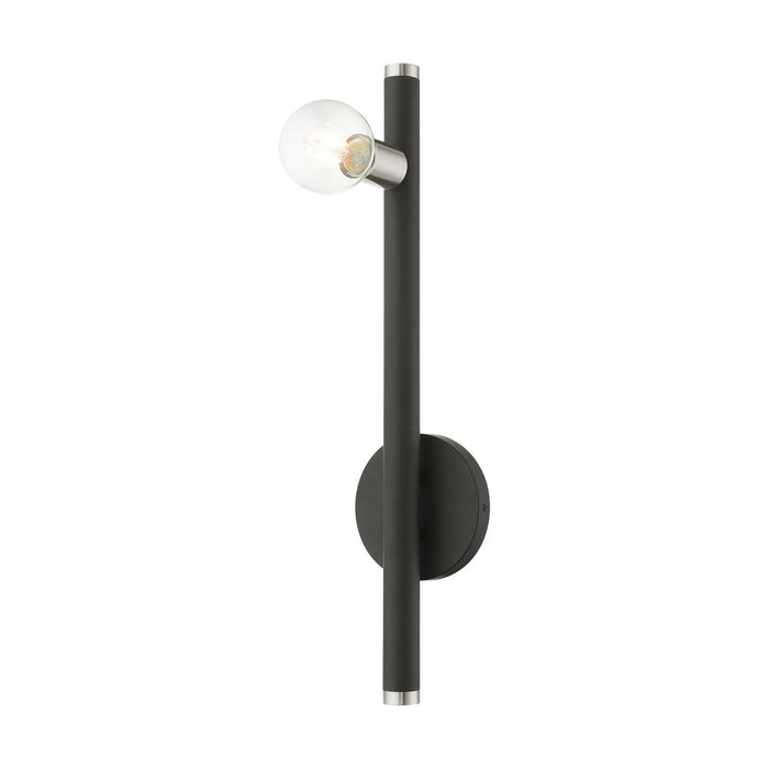 Livex Lighting 45861-04 One Light Wall Sconce, Black w/ Brushed Nickels