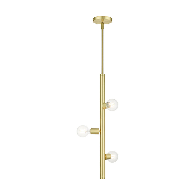 Livex Lighting 45863-12 Three Light Pendant, Satin Brass