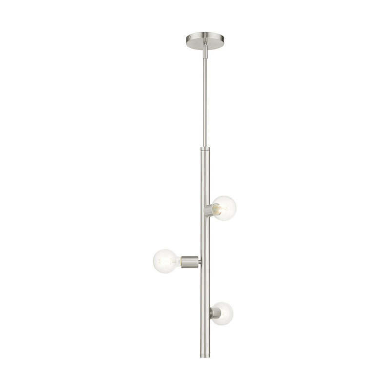 Livex Lighting 45863-91 Three Light Pendant, Brushed Nickel