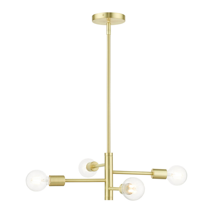 Livex Lighting 45864-12 Four Light Chandelier, Satin Brass