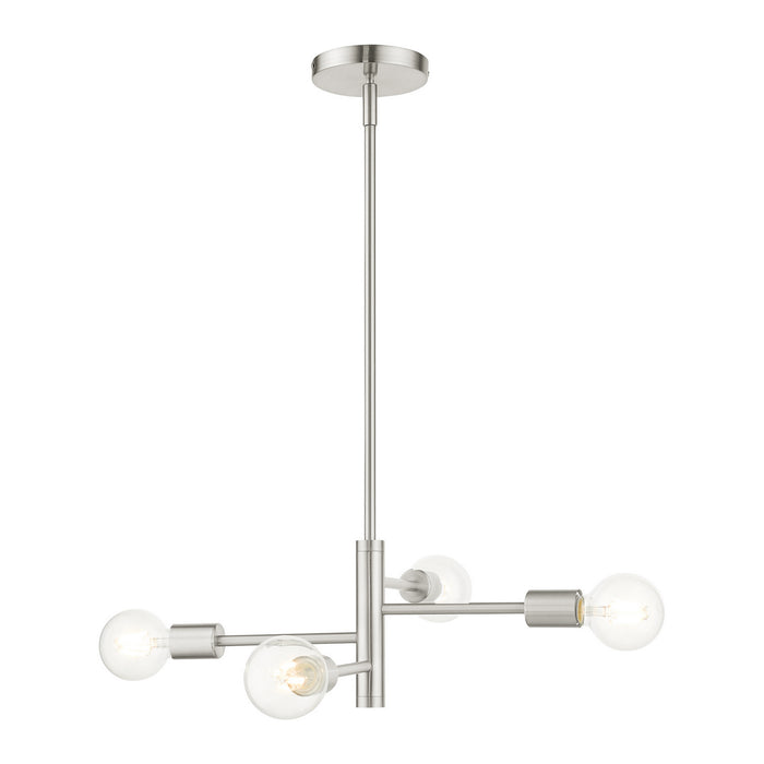 Livex Lighting 45864-91 Four Light Chandelier, Brushed Nickel