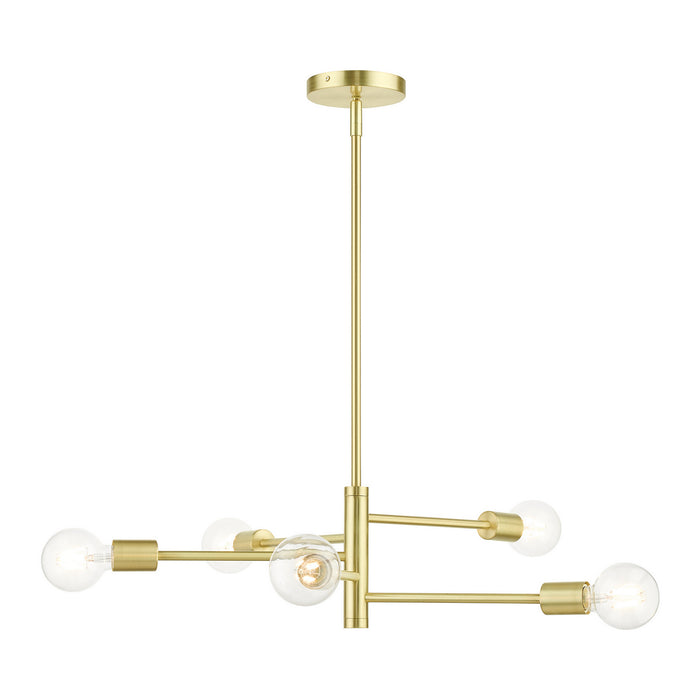 Livex Lighting 45865-12 Five Light Chandelier, Satin Brass