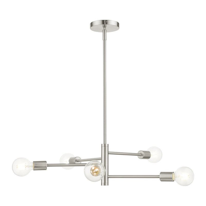 Livex Lighting 45865-91 Five Light Chandelier, Brushed Nickel