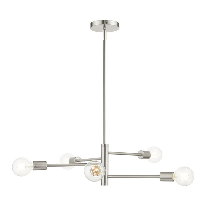 Livex Lighting 45865-91 Five Light Chandelier, Brushed Nickel