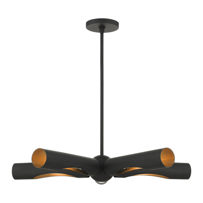 Livex Lighting 45895-04 Five Light Chandelier, Black
