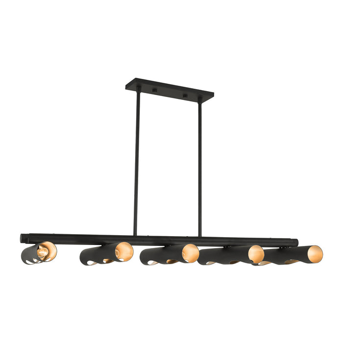 Livex Lighting 45898-04 Ten Light Linear Chandelier, Black