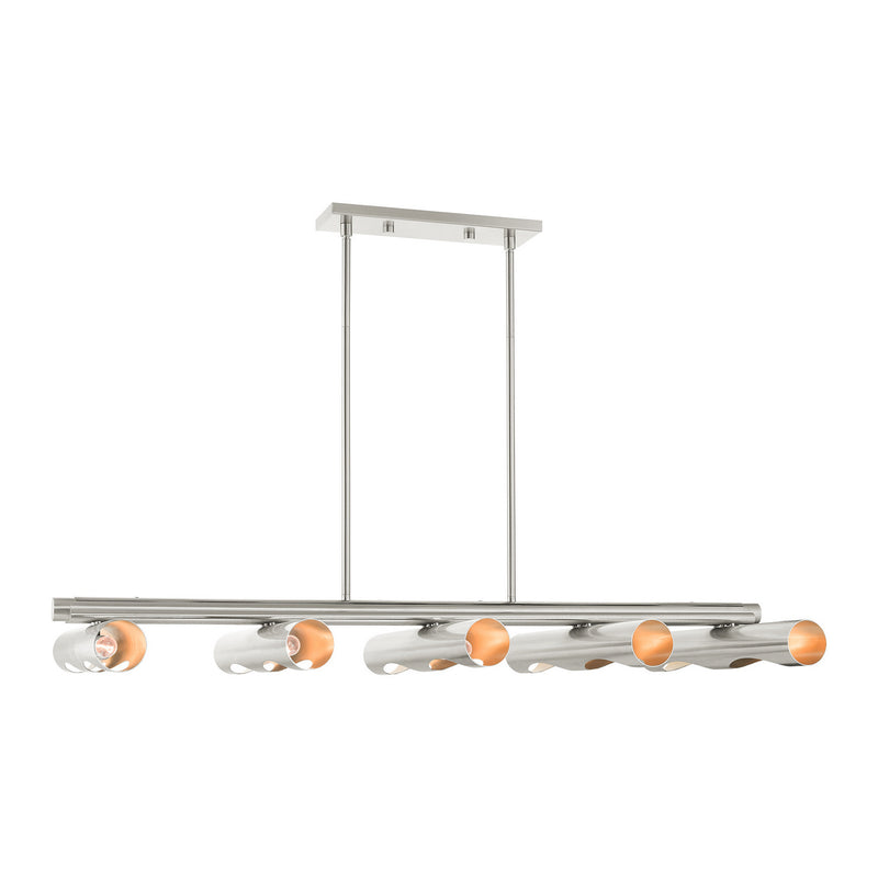 Livex Lighting 45898-91 Ten Light Linear Chandelier, Brushed Nickel