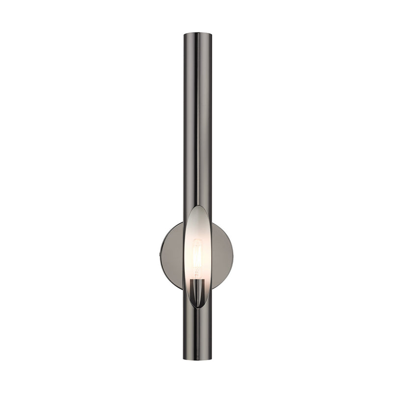 Livex Lighting 45911-46 One Light Wall Sconce, Black Chrome