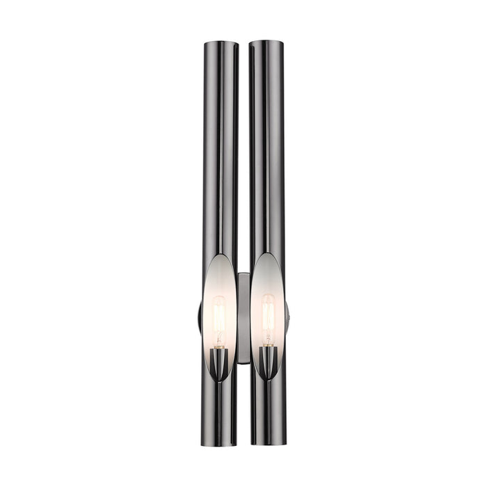 Livex Lighting 45912-46 Two Light Wall Sconce, Black Chrome