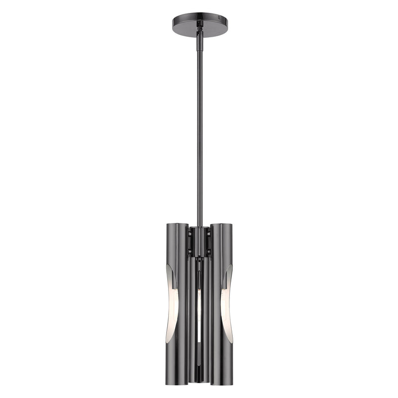 Livex Lighting 45913-46 Three Light Chandelier, Black Chrome