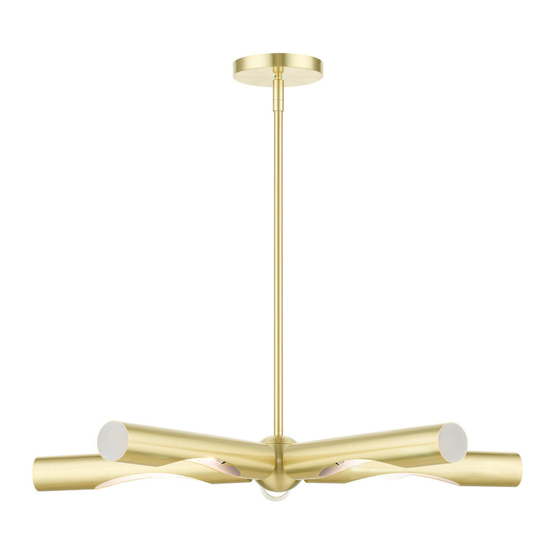 Livex Lighting 45915-12 Five Light Chandelier, Satin Brass
