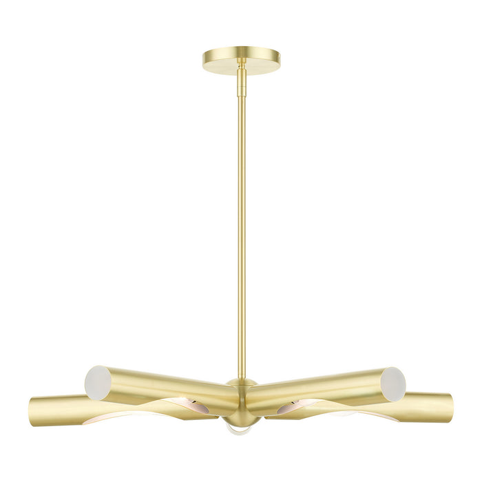 Livex Lighting 45915-12 Five Light Chandelier, Satin Brass