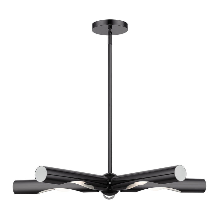 Livex Lighting 45915-46 Five Light Chandelier, Black Chrome