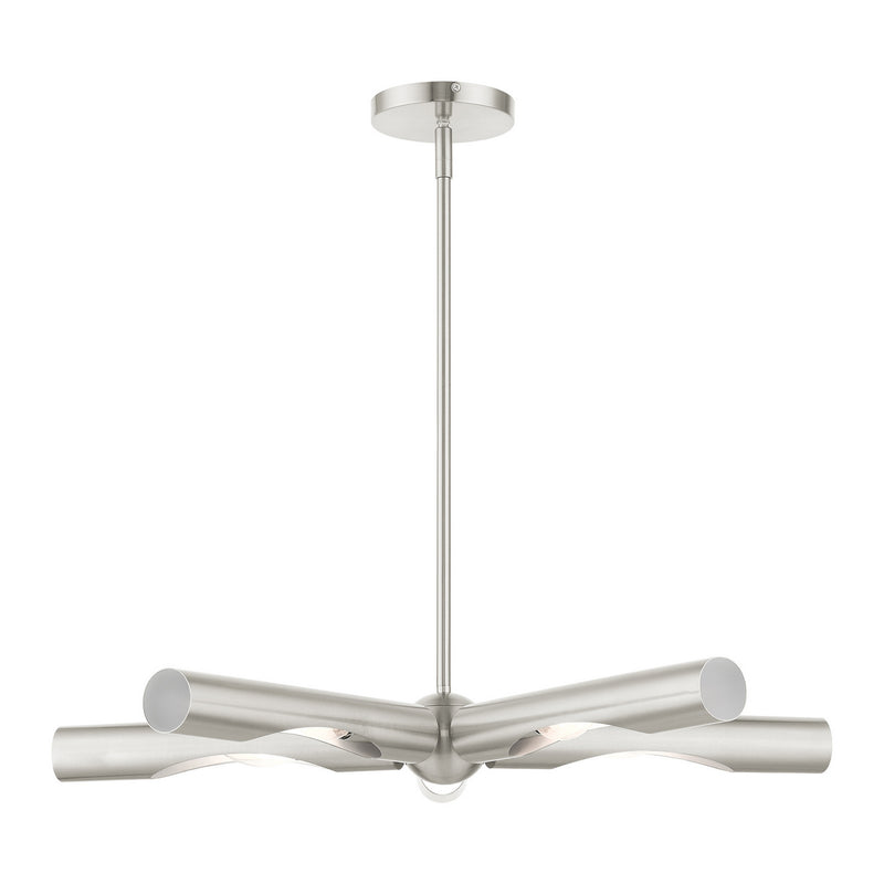 Livex Lighting 45915-91 Five Light Chandelier, Brushed Nickel