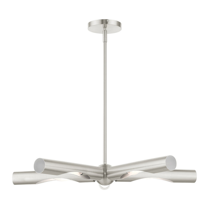 Livex Lighting 45915-91 Five Light Chandelier, Brushed Nickel