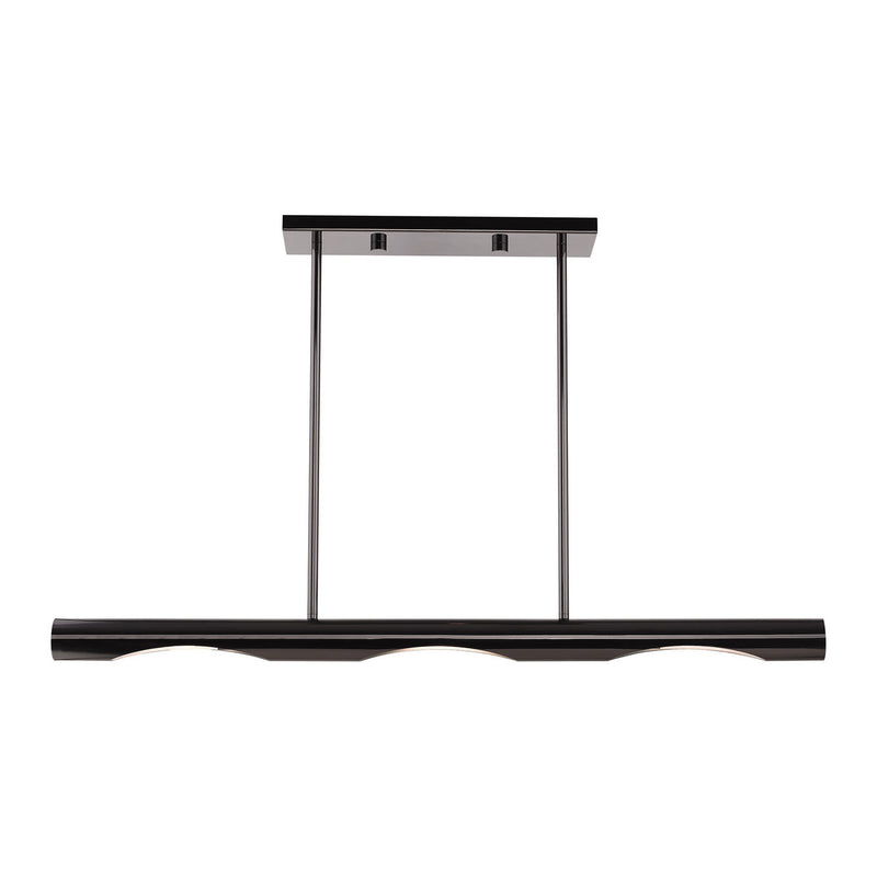 Livex Lighting 45917-46 Three Light Linear Chandelier, Black Chrome