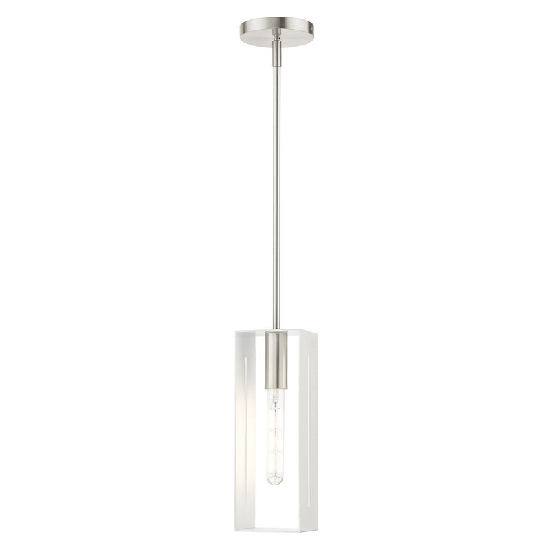 Livex Lighting 45951-91 One Light Pendant, Brushed Nickel